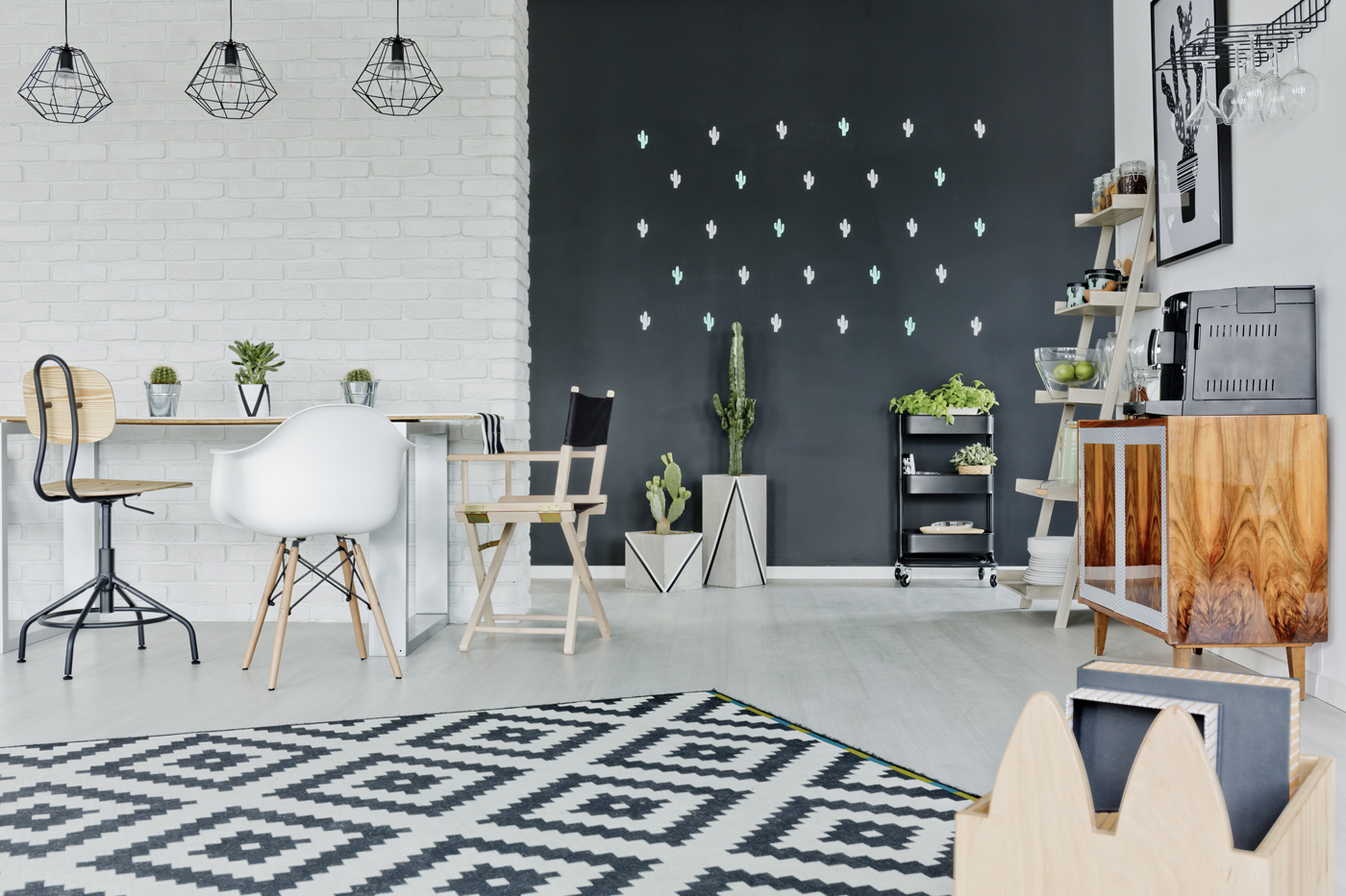 Kelim rug in living room